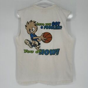 Vintage 90s Chump by OGIO Basketball Cropped Tee Shirt White Mens Medium USA